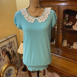 ❤️Lilly Pulitzer NWT Shirley Blue Top.  Size L.